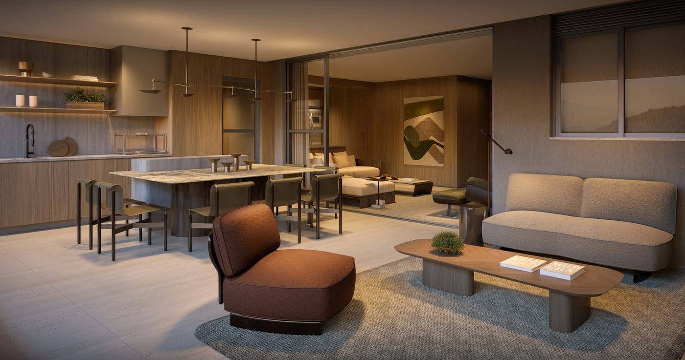 Living do apartamento 4 Suítes 190m² do MONÃ Anália Franco