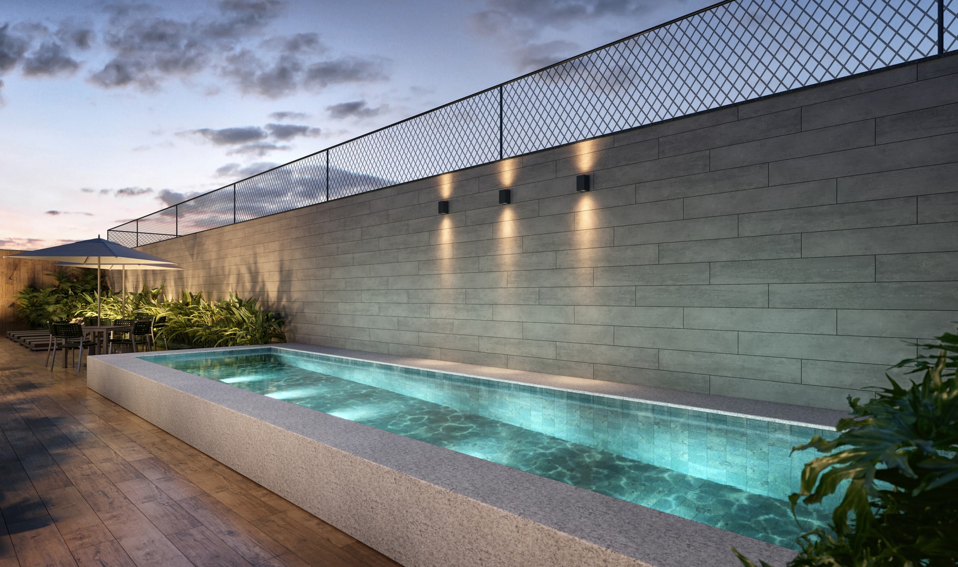 Perspectiva Área de Lazer do apartamento 2 Dormitórios 44m² do MONÃ Anália Franco